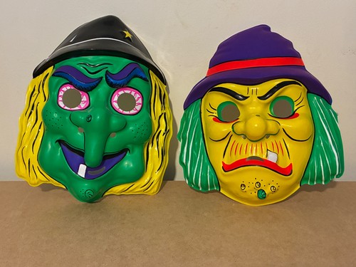 Vintage halloween masken - 2x,