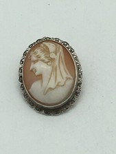 Brosche Silber Camee Maria