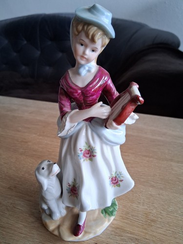 Mädchen mit leier hund - mädchen, +hund