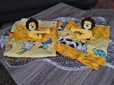 Vorhang, Kindergardinen, Babygardinen, Kinderzimmer gelb Tiere 140x127 cm 2 St. 