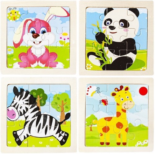 4er set holzpuzzle kinder - 4er,