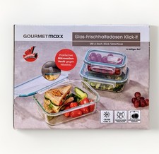 GOURMETmaxx Frischhaltedosen Glas Box mit Deckel Mikrowellen Frischhalte Dose