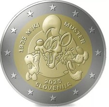 Rolle 25 * 2 Euro Slowenien 2025 100. Geburtstag von Miki Muster