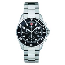 Swiss Alpine Military Herren Uhr Chronograph Analog Quarz 7053.9137SAM Edelstahl