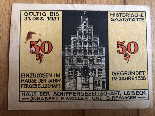 Notgeld lübeck 1921 - 1921, 50