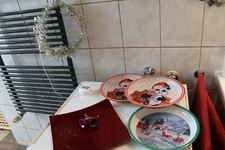 Weihnachsartikel Teller Deko-Schale beleuchteter Ring  LED Batteriebetrieb