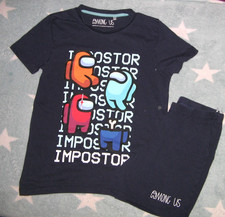 Jungen Pyjama Shirt + Hose kurz Gr. 158 Schorty among us