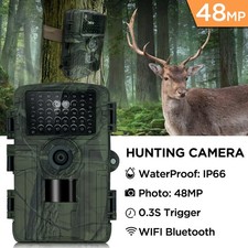 Wildkamera WLAN 48MP Wildtierkamera mit Bewegungsmelder Jagdkamera Nachtsicht DE