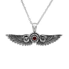 Isis Flügel Anhänger Sterlingsilber Sonnenscheibe Halskette Ägyptische Göttin Schmuck