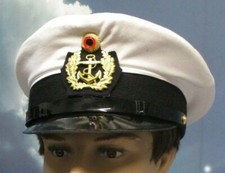ORIGINAL BUNDESWEHR MARINE MÜTZE BW SCHIRMMÜTZE WEIß  KAPITÄNSMÜTZE BOOTSMANN
