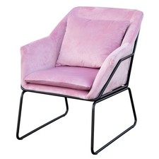 B-Ware SVITA JOSIE Sessel gepolstert Beistellsessel Couch Relaxsessel Samt Rosa