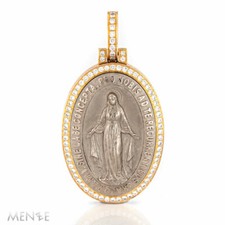 Medaillon Anhänger Madonna 750/- Rosé, Gelb & Weißgold Diamanten1,85 ct. (22353)
