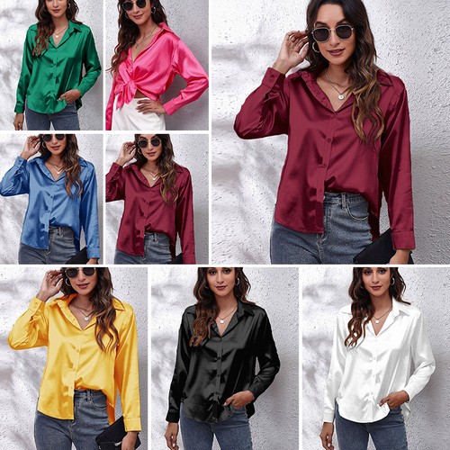 Elegante damen satinbluse - elegante,