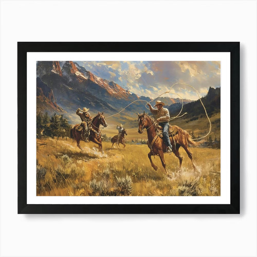 American cowboy gemälde - american,