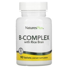 Natures Plus B- Complex with Rice Bran (mit Reiskleie)- 90 Tab (256,55 EUR/kg)