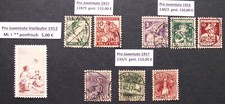 Schweiz. Pro Juventute 1912-1917. Die ersten mit Vorläufer. Gestempelt. Mi. 380€