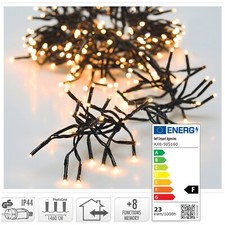 LED Cluster Lichterkette 2016 LEDs Warmweiß 14,5m 8 Funktionen innen / außen