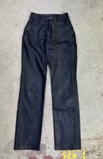 Vintage Echtleder Hose Schwarz