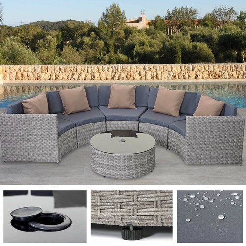 Poly rattan garnitur rund - garnitur,