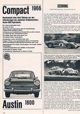 Austin Werbeanzeige Werbung Austin 1800 "compact 1966" ÜG