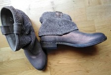 Top Ausgefallen Boots Tamaris Hand Made 38 Stiefel Leder Strick Glitzer Wie Neu