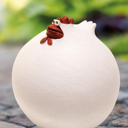 Huhn luise weiß - weiß, sitzend