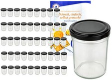 50 Sturzgläser 230ml hoch schwarz Einmachglas Marmeladengläser Einweck Gläser