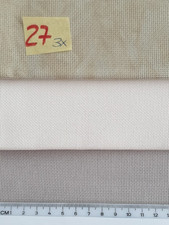 3 große AIDA Zählstoff Reste, Kreuzstich, sticken, -  beige Töne