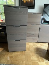 2 Aktenschränke aus Holz grau braun matt beschichtet je  3 Schübe für Hängereg.