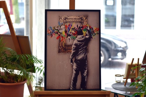 Leinwandbild banksy style - leinwandbild,