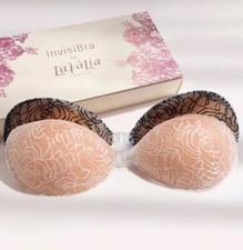 LAVALIA InvisiBra Silikon Klebe BH Cup A B Selbstklebend Push Up weiß Spitze
