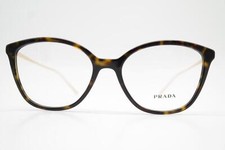 Brille Prada VPR 11V Braun Gold Oval Brillengestell eyeglasses Neu
