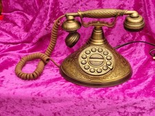 Sehr hübsches Nostalgie Telefon (Nachbau) Welco Nostalgie 1900 Messing mit TAE