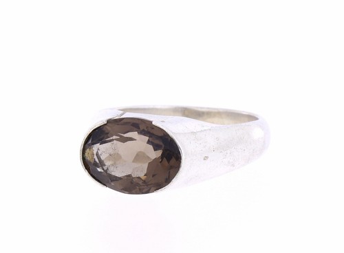 Rauchquarz ring grau herrlich - rauchquarz,