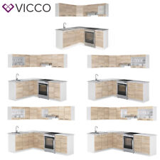 Eckküche Küchenblock Einbauküche Rick Anthrazit Eiche 190 cm modern Küchen Vicco