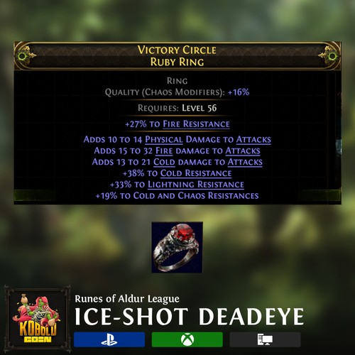 Ice shot deadeye ring runes - ice,
