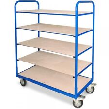 Etagenwagen mit 5 Ebenen, BxTxH 1310x580x1545 mm, 4 Lenkrollen, 2 mit Bremse