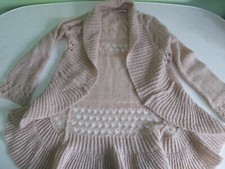 Promod Luxus-Strickjacke GR. S, Alpaca-Mohair-Wolle-Gemisch, in Beige Lochmuster