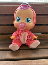 Cry Babies Puppe im Flamingokostüm türkis/rosa mit Schnuller – interaktive