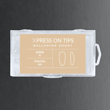 100 Ballerina short X PRESS ON Nails Kunstnägel Tips kurz Box UV LED Gel Acryl