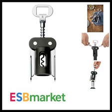 Schwarzer Korkenzieher 20 cm mit beschichteter Spirale – Für müheloses Entkorken