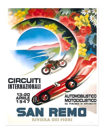 Vintage san remo rennplakat - san,