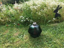 Lampenfuß Glas Art Deco Glasobjekt Glas Grün Türstopper