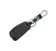 Audi Schlüssel Etui Leder Cover Sline A3 A5 Q3 Q5 A6 A4 B6 B7 B8 TT schwarz Key