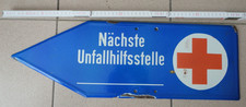 orig. DDR Emaille Schild  Nächste Unfallmeldestelle  ca 60 x 20 cm