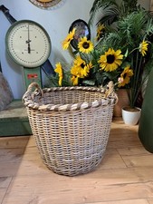 ALTER GROSSER WEIDENKORB FÜR KAMINHOLZ