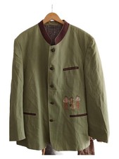 Alphorn Trachtenjacke Herren 54/XXL Grün Leinen Baumwolle Traditionell