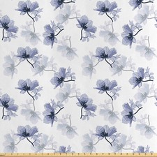 Mohn Satin Stoff als Meterware Retro Blumen-Zusammensetzung