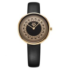 Damenuhr Schwarz Gold