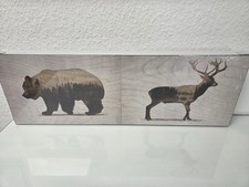 2 Bilder Bär Hirsch Wald